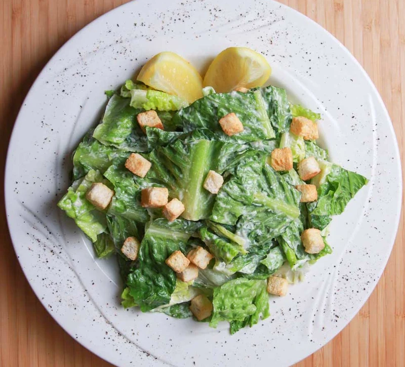 Fresh Caesar salad served at Monty's Pizza in west Edmonton, AB